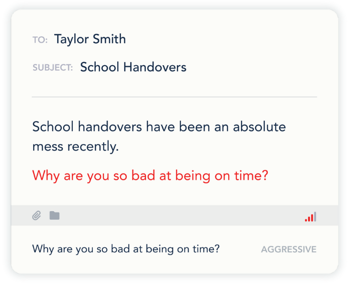 Message with ToneMeter in OurFamilyWizard